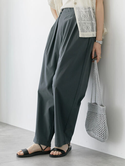 Samansa Mos2 blue「ストレッチタックカーブパンツ」|その他|