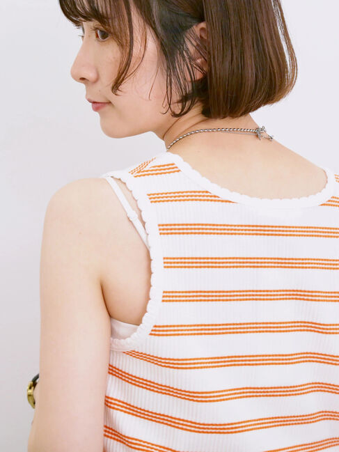 Samansa Mos2 blue「◎アソートリブタンク」|Tシャツ・カットソー|