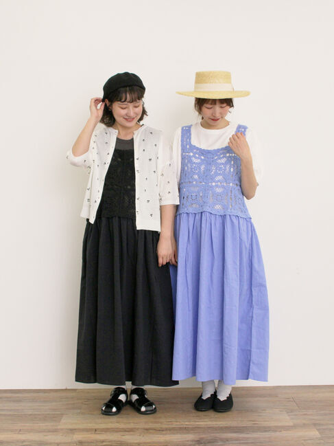 Samansa Mos2「【S/Mサイズ】かぎ針編み風ビスチェワンピース」|ワンピース|