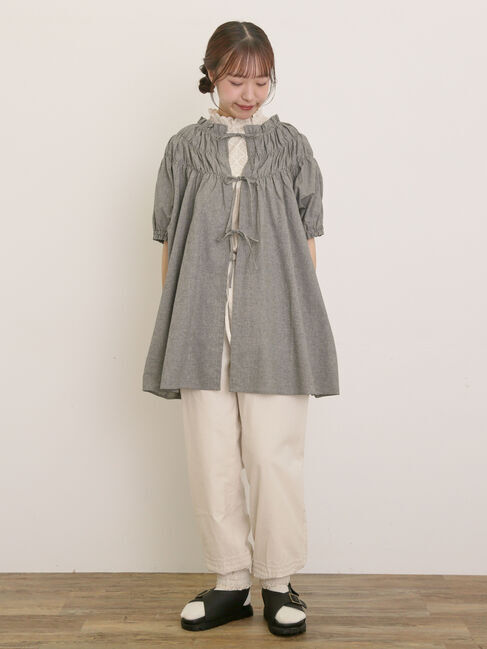 Samansa Mos2「前後2WAYリボンギャザーブラウス」|シャツ・ブラウス|