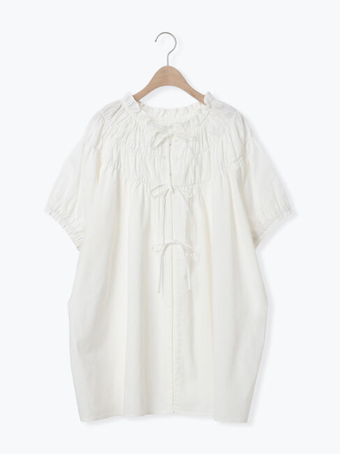 Samansa Mos2「前後2WAYリボンギャザーブラウス」|シャツ・ブラウス|