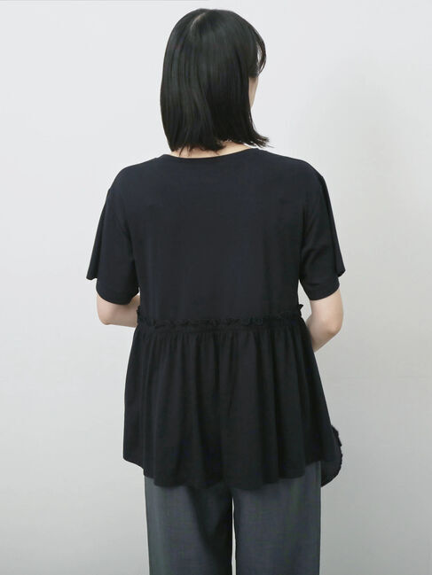 Samansa Mos2 blue「フリルチュニック」|Tシャツ・カットソー|