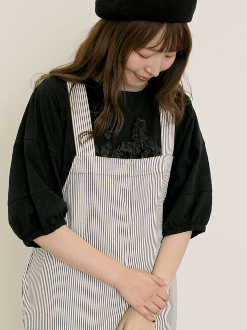 Samansa Mos2「刺繍デニム/ヒッコリーサロペットパンツ」|その他|