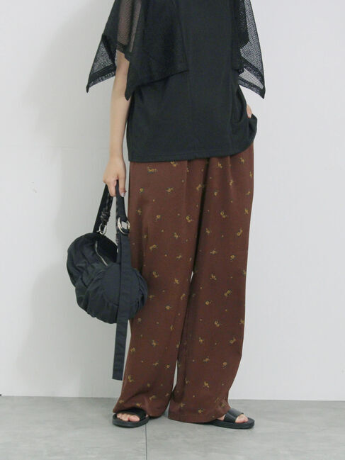 Samansa Mos2 blue「花柄イージーパンツ」|その他|