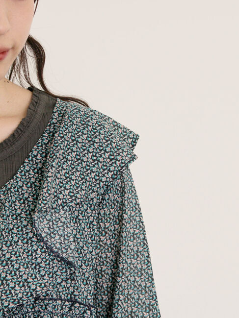 Samansa Mos2「【S/Mサイズ】柄アソート襟フリル2WAYワンピース」|ワンピース|