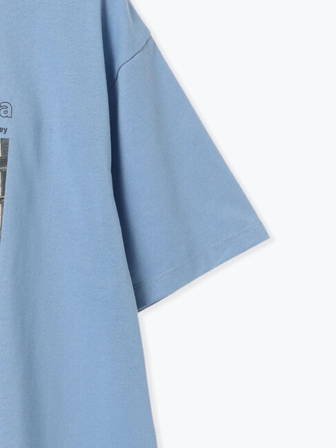 Samansa Mos2 blue「布帛切替ドルマンTシャツ」|Tシャツ・カットソー|