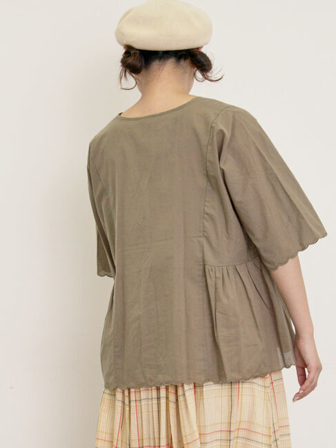 Samansa Mos2「◎裾スカラップブラウス」|シャツ・ブラウス|