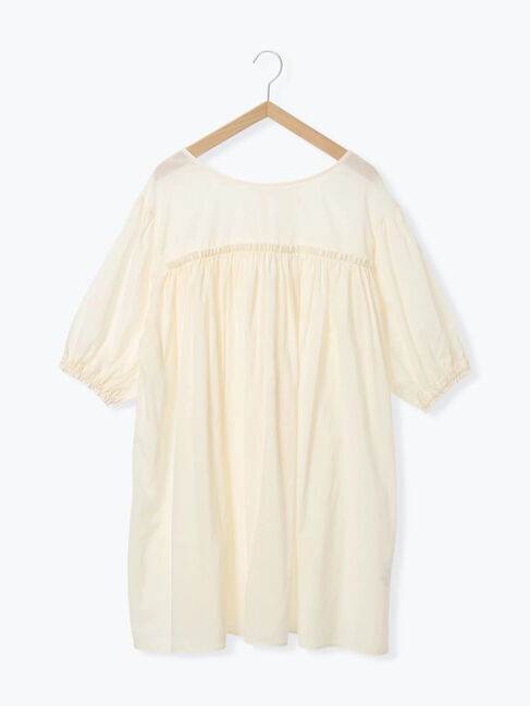 Samansa Mos2 blue「ボイルギャザーチュニック」|シャツ・ブラウス|