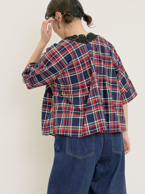 Samansa Mos2「◎チェック柄前後2WAYブラウス」|シャツ・ブラウス|
