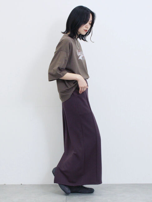 Samansa Mos2 blue「ヴィンテージ風プリントTシャツ」|Tシャツ・カットソー|