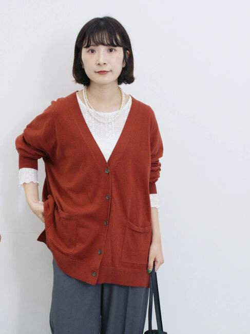 Samansa Mos2 blue「シアーレースロンT」|Tシャツ・カットソー|