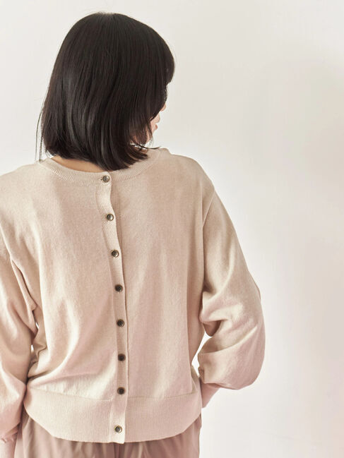 Samansa Mos2 blue「マルチスタイル前後2wayクルーネックカーディガン」|カーディガン|