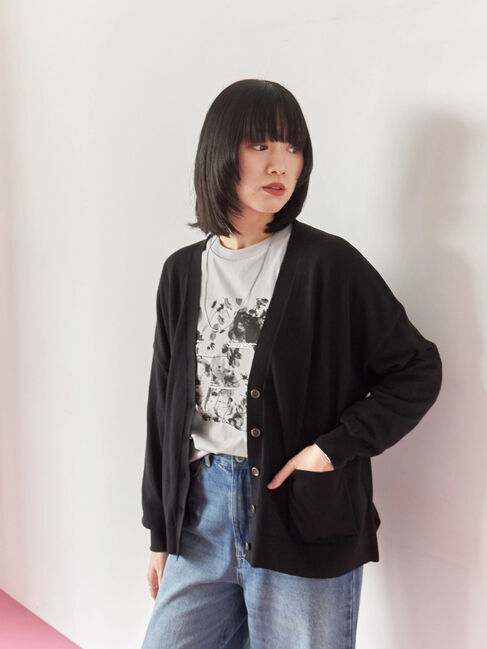 Samansa Mos2 blue「箔フォトプリントロンT」|Tシャツ・カットソー|