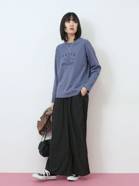 Samansa Mos2 blue「アソートプリントロンT」|Tシャツ・カットソー|