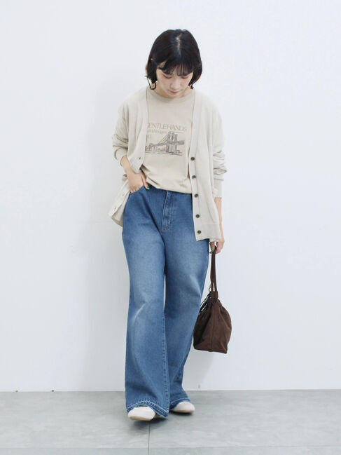 Samansa Mos2 blue「アソートプリントロンT」|Tシャツ・カットソー|