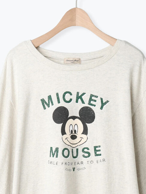 Samansa Mos2「【Disney】ミッキーマウス/袖口レースロンT」|Tシャツ・カットソー|