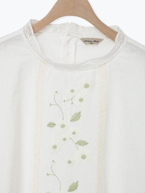 Samansa Mos2「【WEB限定】花柄刺繍ブラウス」|シャツ・ブラウス|