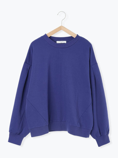 Samansa Mos2 blue「ポンチ袖タックプルオーバー」|Tシャツ・カットソー|