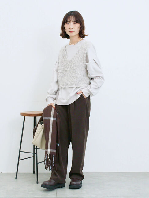 Samansa Mos2 blue「カットコールストレートパンツ」|その他|