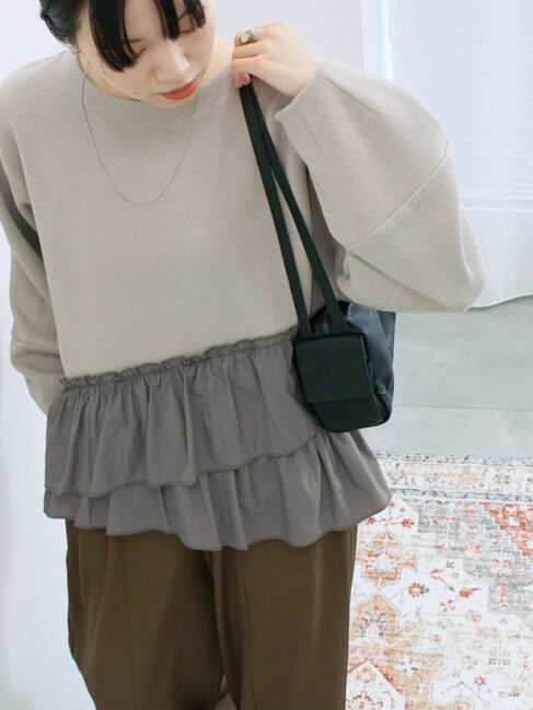 Samansa Mos2 blue「ペプラムドッキングプルオーバー」|Tシャツ・カットソー|