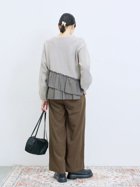 Samansa Mos2 blue「ペプラムドッキングプルオーバー」|Tシャツ・カットソー|