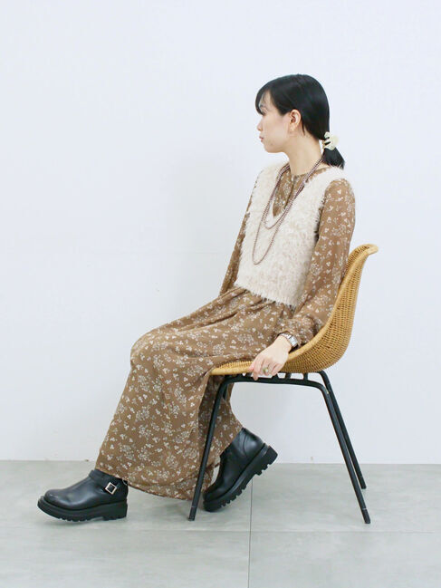 Samansa Mos2 blue「◎花柄ワンピース」|ワンピース|