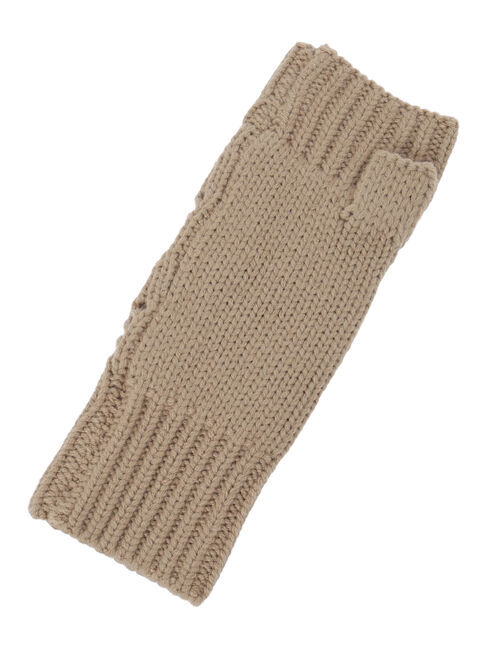 Samansa Mos2「葉っぱ柄透かし編みアームウォーマー」|手袋|