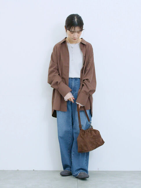 Samansa Mos2 blue「◎マットサテンタックシャツ」|シャツ・ブラウス|