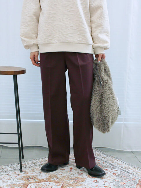 Samansa Mos2 blue「裏起毛ストレートパンツ」|その他|
