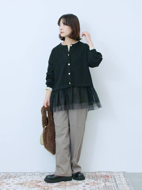 Samansa Mos2 blue「ラメリブプルオーバー」|Tシャツ・カットソー|