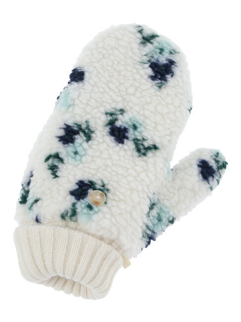 Samansa Mos2「ボア花柄ミトン」|手袋|