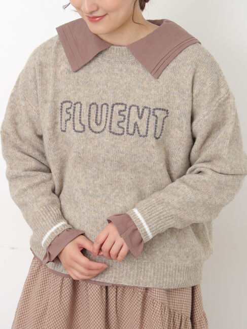 Samansa Mos2「ロゴ刺繍プルオーバーニット」|ニット・セーター|