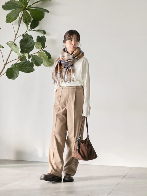 Samansa Mos2 blue「チェックマフラー」|その他|