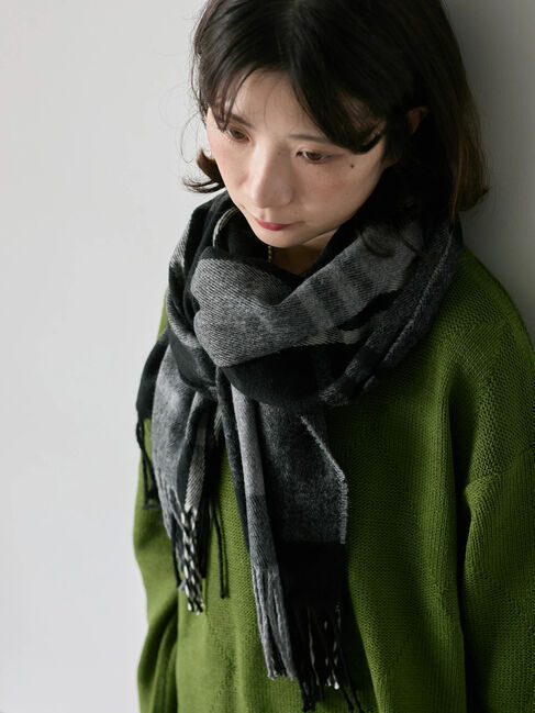 Samansa Mos2 blue「チェックマフラー」|その他|