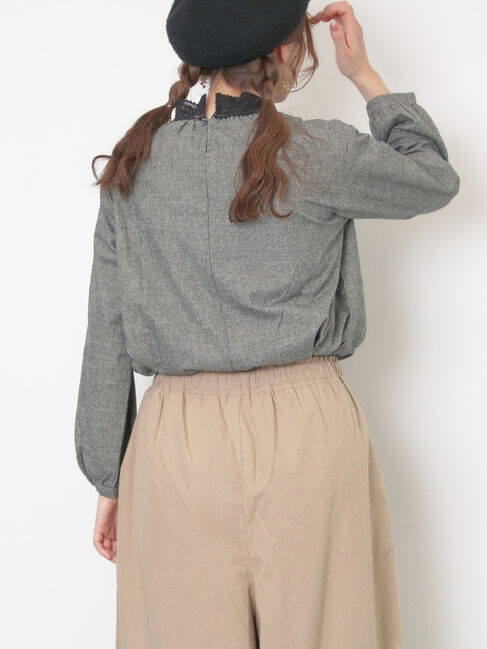 Samansa Mos2「【保温加工】襟レースブラウス」|シャツ・ブラウス|