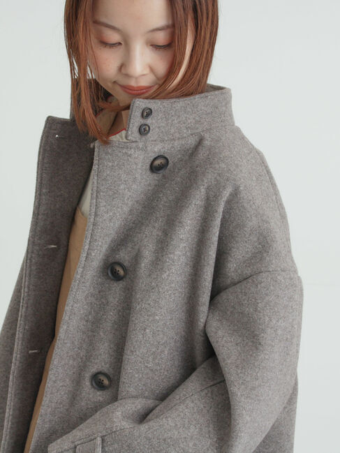 Samansa Mos2「ウールライクスタンドネックコート」|その他|