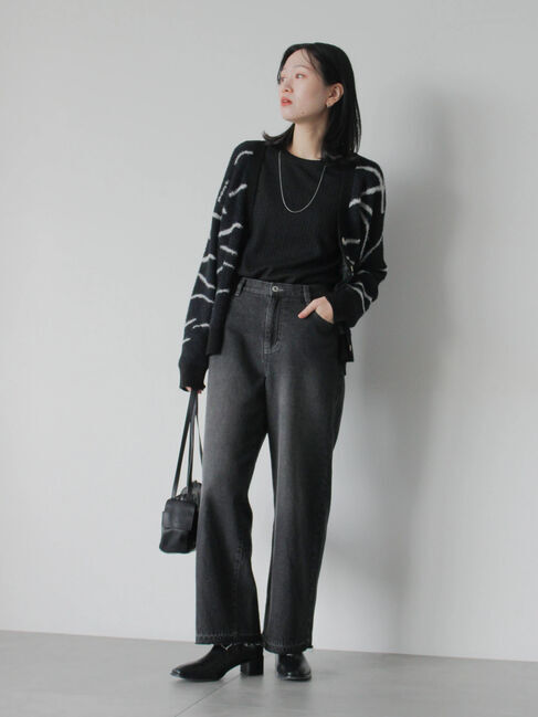 Samansa Mos2 blue「ふくれジャカードクルーネックプルオーバー」|Tシャツ・カットソー|