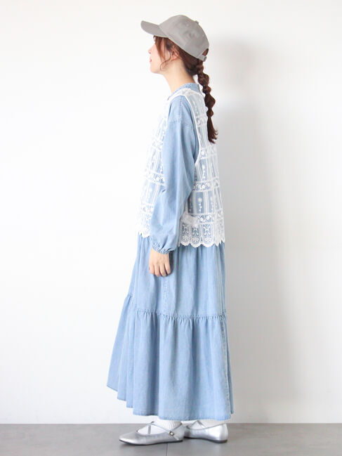 Samansa Mos2「裾スカラップレースベスト」|シャツ・ブラウス|