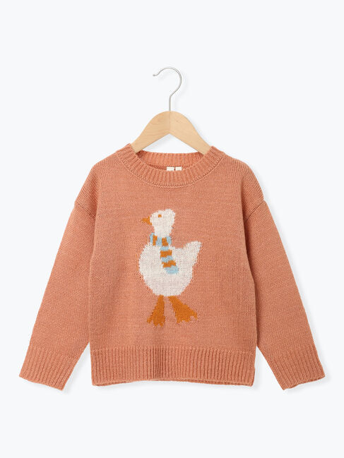 Samansa Mos2 Lagom「【マシンウォッシャブル】アヒルジャカードニット」|ニット・セーター|ピンク