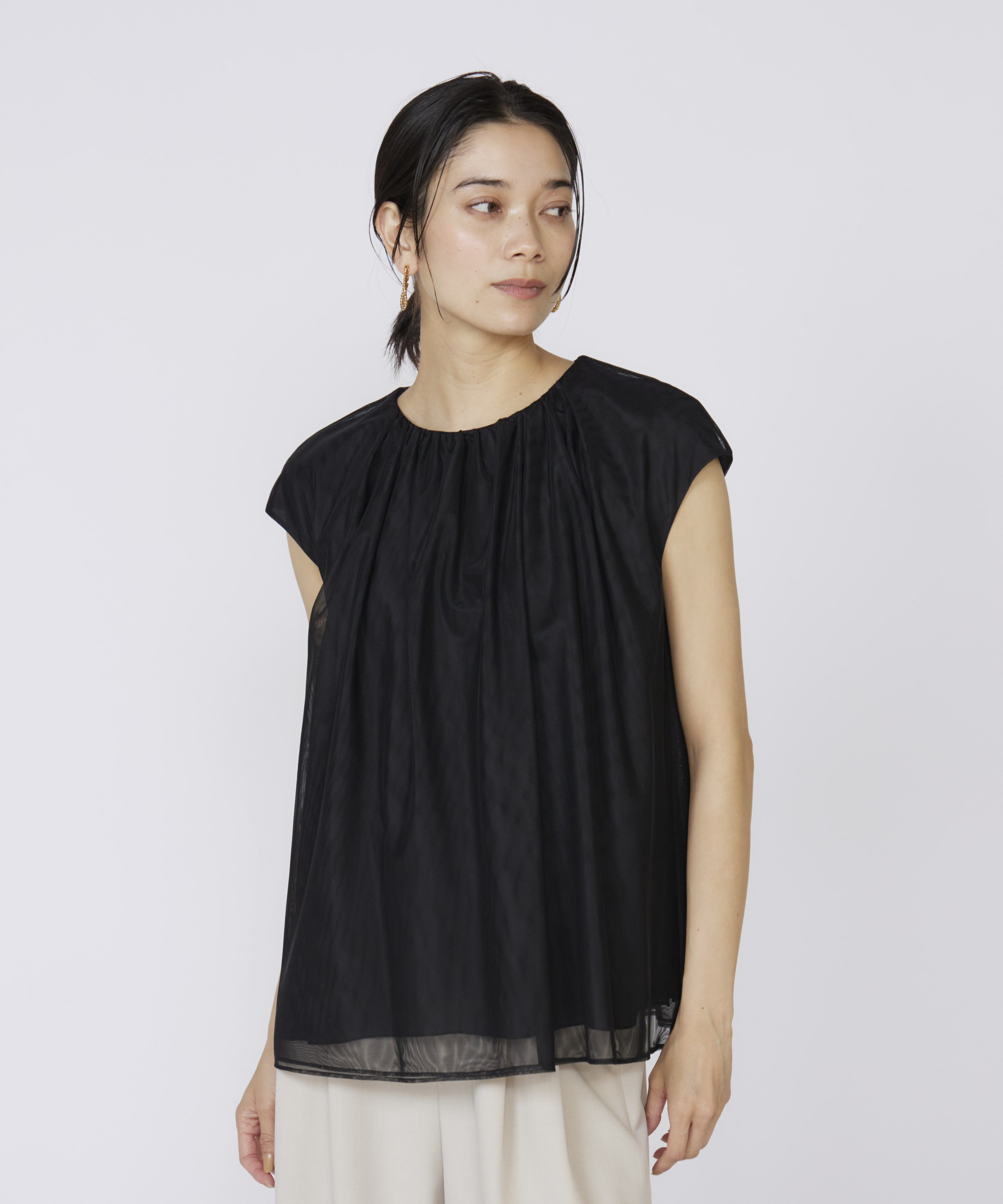 INED「チュールブラウス」|シャツ・ブラウス|