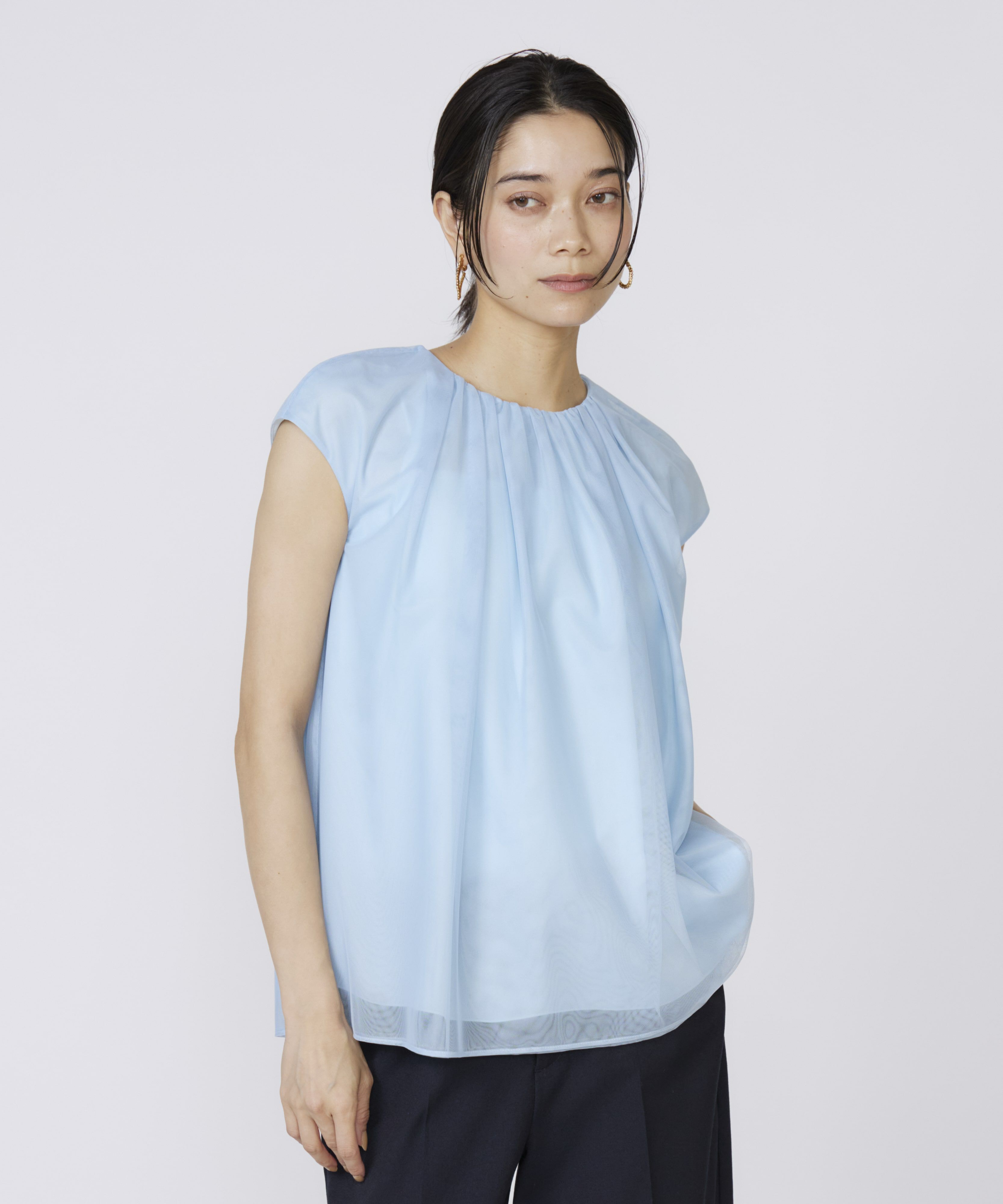 INED「チュールブラウス」|シャツ・ブラウス|