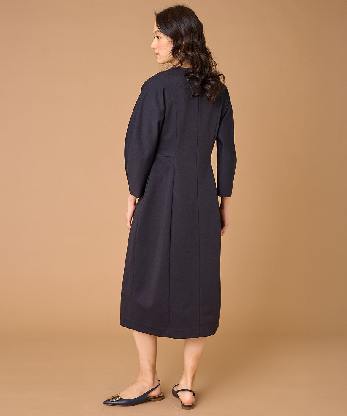 INED「《大きいサイズ》キーネックワンピース」|ワンピース|