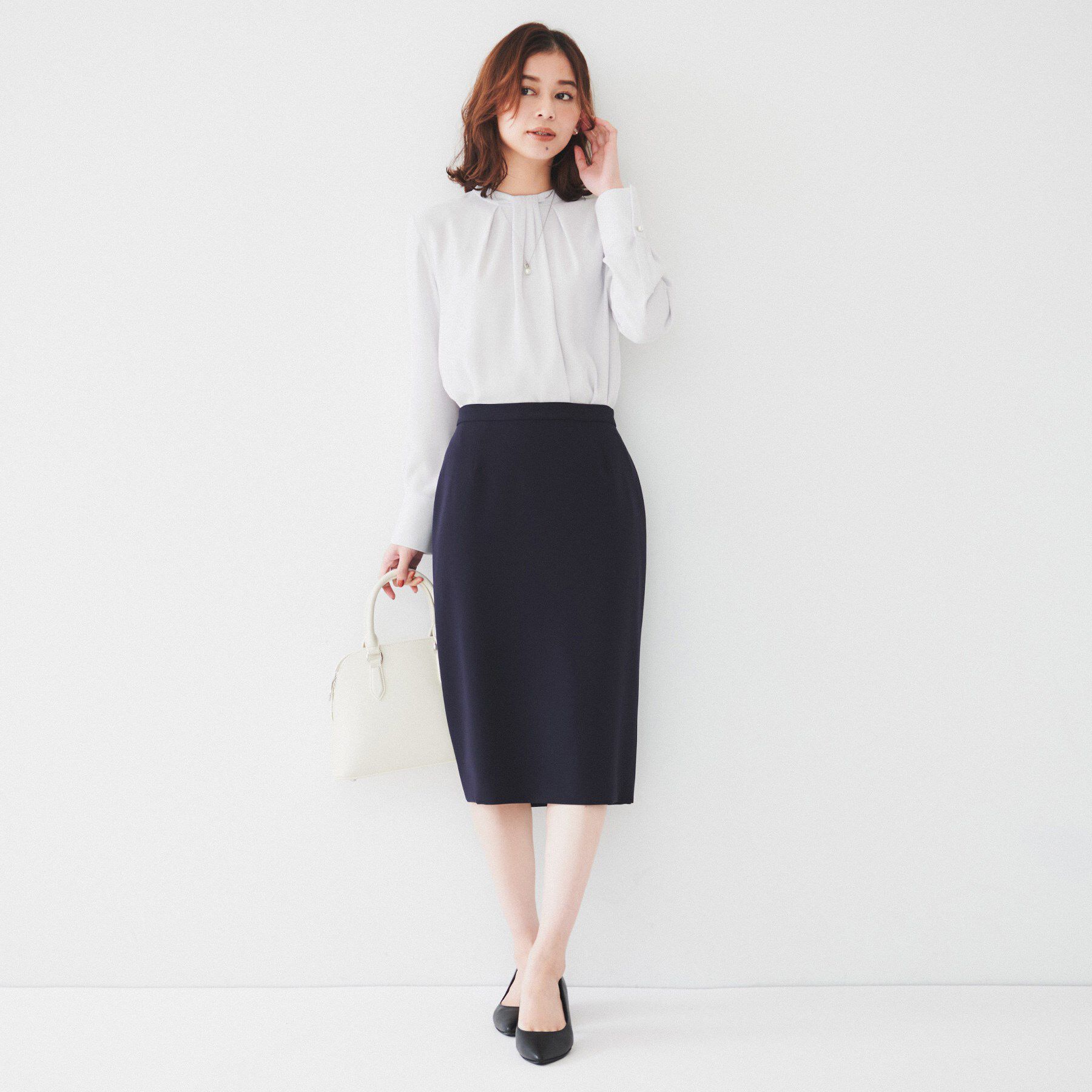 UNTITLED「【通勤】ジョーゼット タックブラウス」|シャツ・ブラウス|