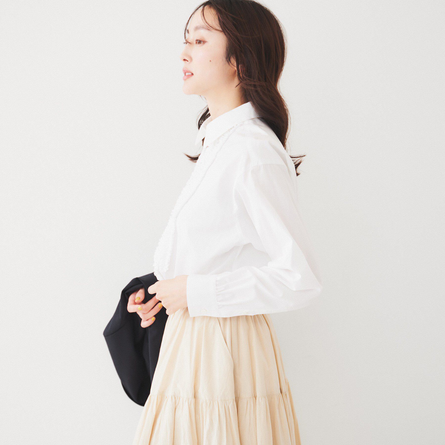 UNTITLED「【コットン100/前開きボタン】フロントフリルシャツ」|シャツ・ブラウス|