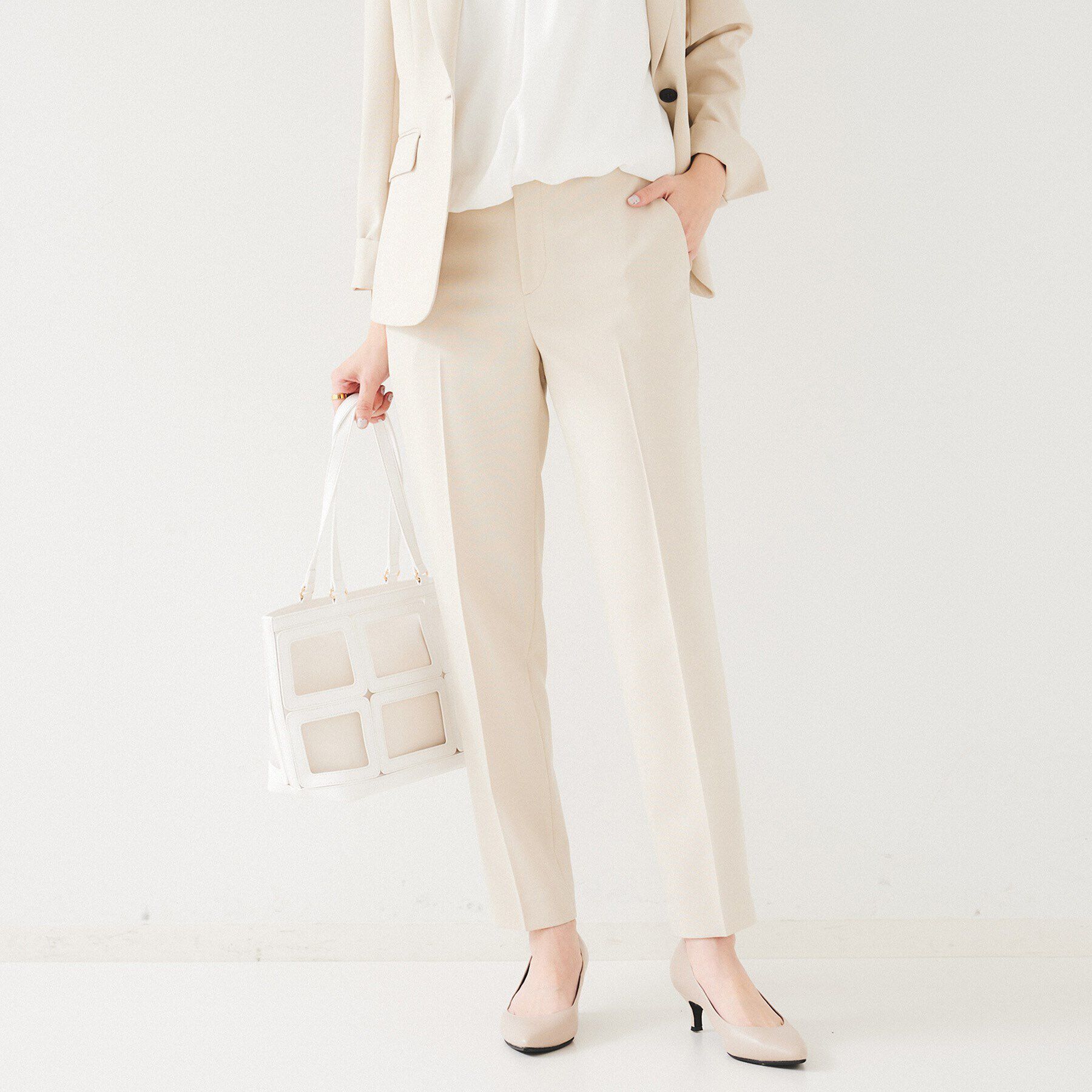 UNTITLED「【セットアップ可能】リネンライク テーパードパンツ」|その他|