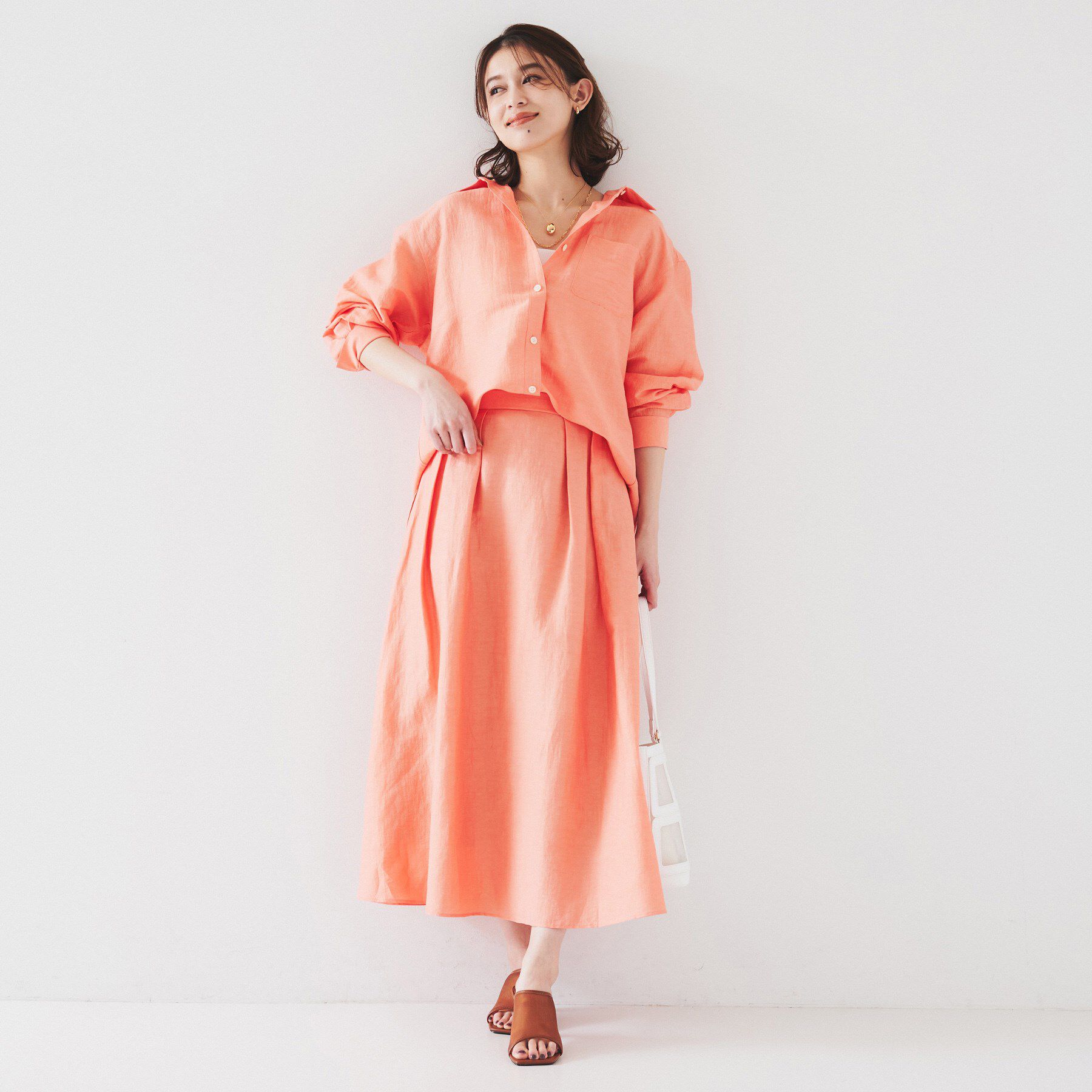 UNTITLED「【セットアップ可能/手洗い可】リネン混 ベーシックシャツ」|シャツ・ブラウス|