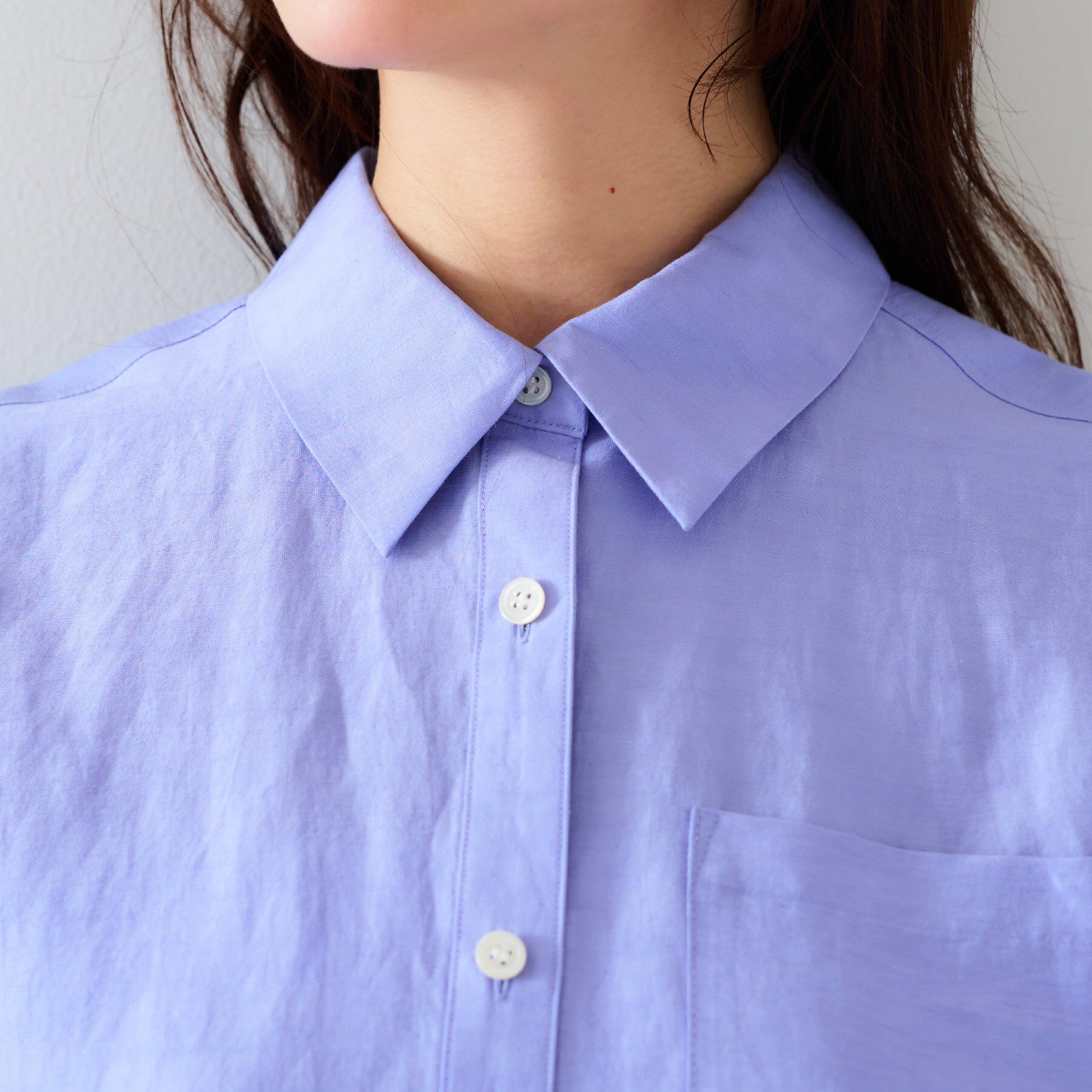 UNTITLED「【セットアップ可能/手洗い可】リネン混 ベーシックシャツ」|シャツ・ブラウス|