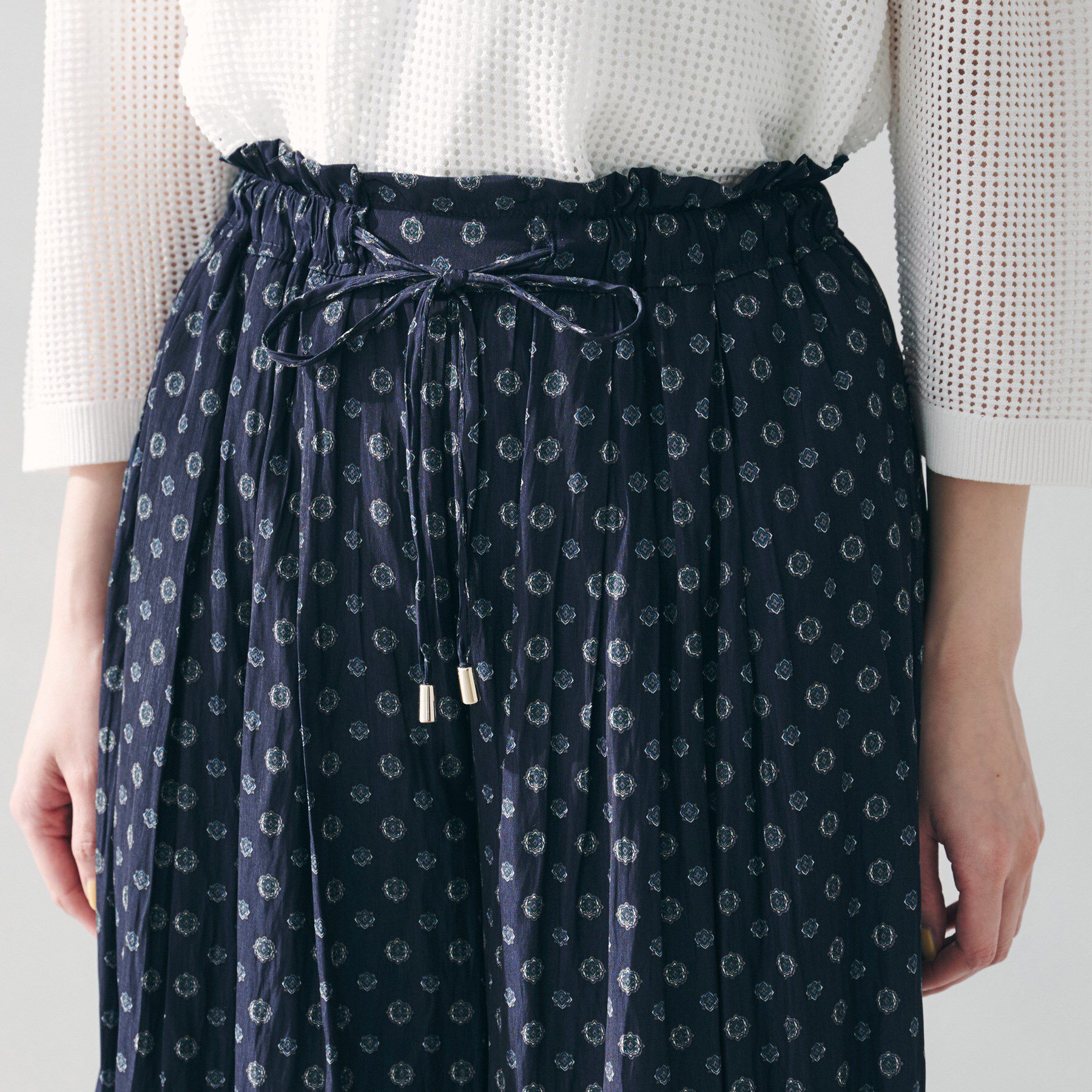 UNTITLED「【セットアップ可能/ウエストゴム】小紋柄パンツ」|その他|