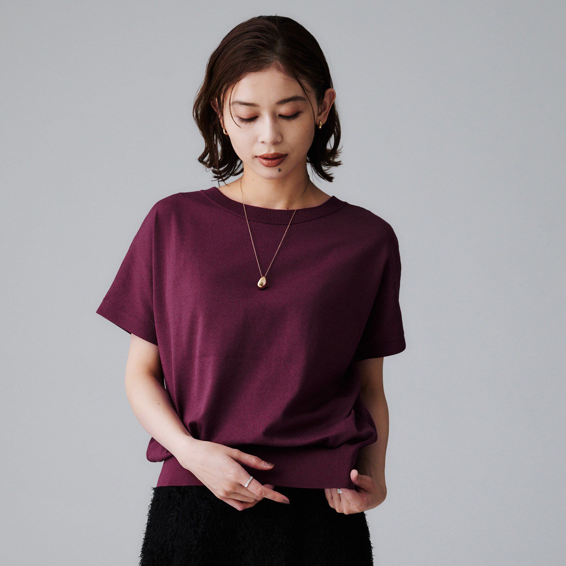 UNTITLED「【洗える/前後2WAY】ネックプルオーバーニット」|ニット・セーター|