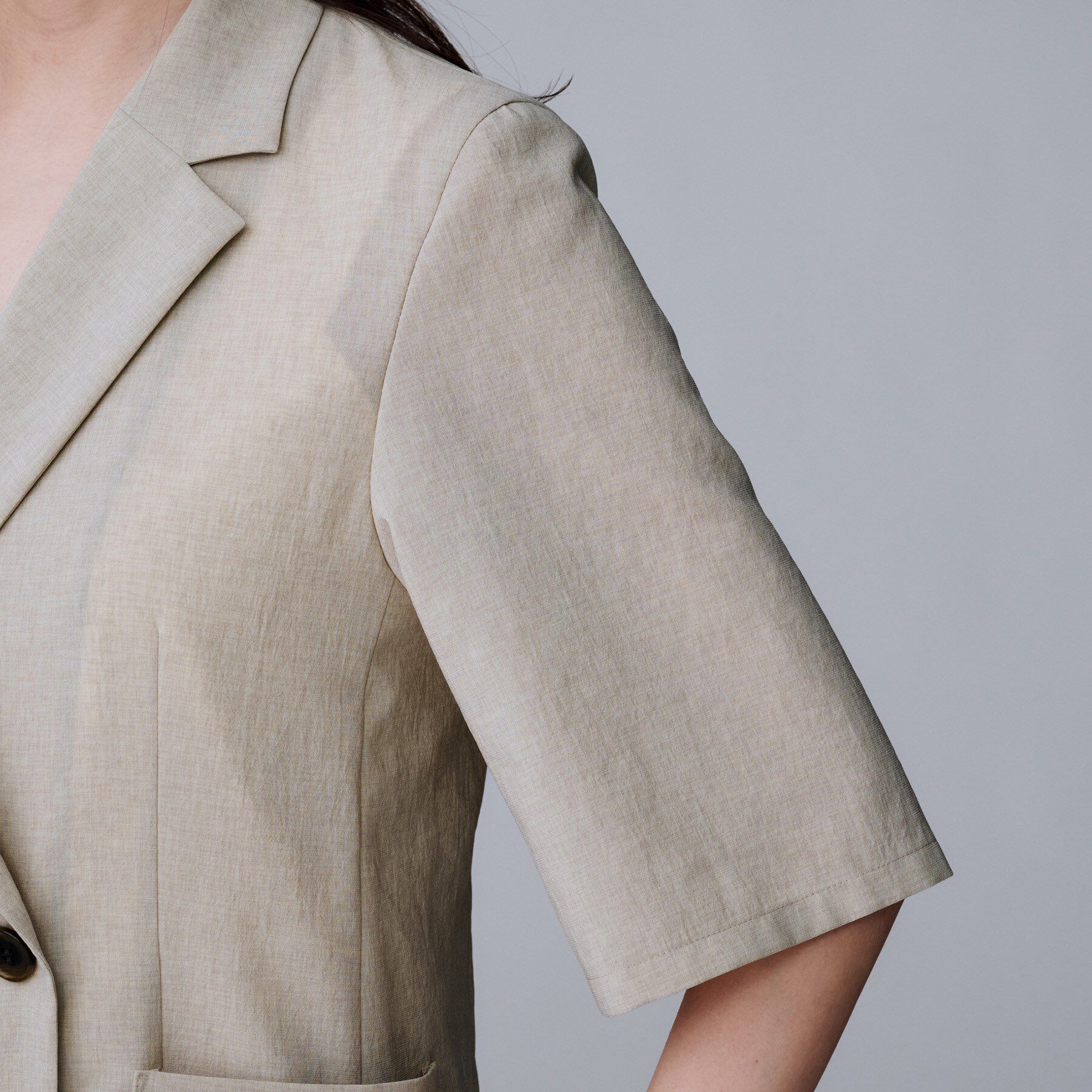 UNTITLED「【吸水速乾/洗える】ハーフスリーブジャケット」|テーラードジャケット|